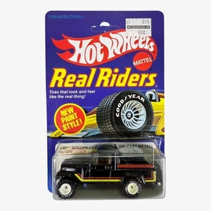 🇺🇸Hot Wheels Blackwall Real Riders JEEP SCRAMBLER Black 4370 H29 UNPUNCHED🇺🇸 - Picture 1 of 8