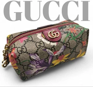 Gucci Ophidia GG Marmont Supreme Flora Cosmetics Case Pouch PVC Leather Used - Picture 1 of 5