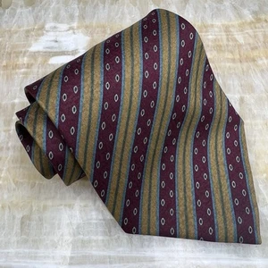 Corbata Giorgio Armani Multicolor Rayas Motivo Geométrico Seda Hecha a Mano Italia - Imagen 1 de 8