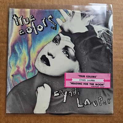 CYNDI LAUPER True Colors POP Picture Sleeve + Jukebox Strip 45 7" Vinyl Record Foto 1 de 4