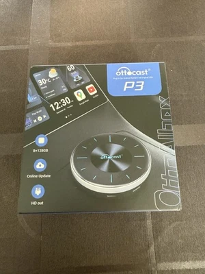 OTTOCAST P3 AI Box APP Store 8+128 Wireless Adapter CarPlay Android Auto YouTube - Bild 1 von 4