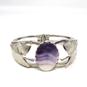 Quahogs Pearl Silver Tone Hinged Bracelet - Picture 1 of 7