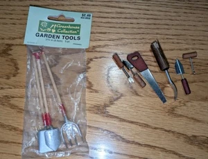 Lot Miniature Fairy Garden Tools Crafts Diorama 1998 Greenhouse Collection Vtg - Picture 1 of 8