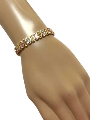 Elegant Gold , Silver and Rose Gold Bracelet 18 K.Gold Filled ,Water Resistant. - Image 1 of 4