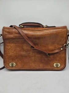 Sac bandoulière Time Resistance en cuir cognac - Photo 1 sur 5