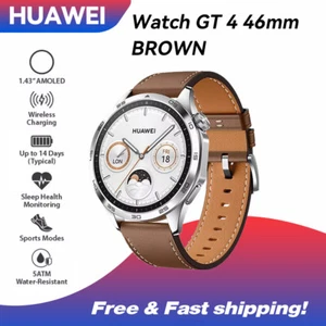 Huawei Watch GT 4 46mm BROWN 1.43" AMOLED Bluetooth iOS Android Smartwatch - Picture 1 of 6