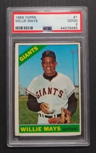1966 Topps Willie Mays PSA 2 Good #1 Giants HOF - Picture 1 of 2