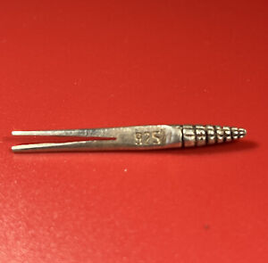 Vintage Sterling Silver 420 Hand Rolled Cigarette Holder Clip Size 1.50“ M150