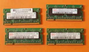4 Barrettes RAM Hynix PC2-4200S-444-12 HYMP564S64CP6-C4 512MB DDR2 4200S - Photo 1/2