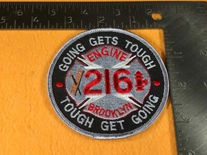 I1-87 NEW YORK FIRE DEPARTMENT PATCH - ENGINE 216 GOING GETS TOUGH, TOUGH GOING - Bild 1 von 2