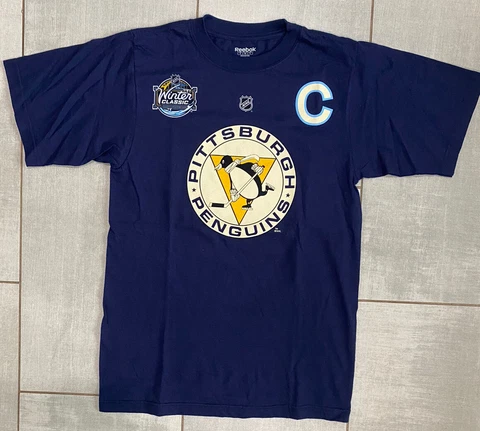 PITTSBURGH PENGUINS NHL Crosby Winter Classic Jersey T-shirt Mens Size SM CLEAN Cover