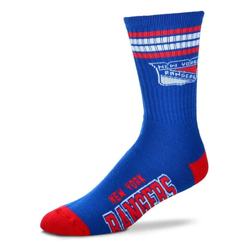 New York Rangers Men's Crew Socks Large Size 10 to 13 4 Stripe Cover
