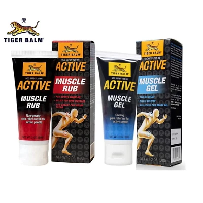 Tubo de gel de masaje muscular activo Tiger Balm rojo/azul alivio muscular y articular de acción rápida Foto 1 de 4