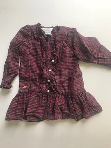 Ralph Lauren 12 Month Girls Red Plaid Button Up Blouse - Picture 1 of 3