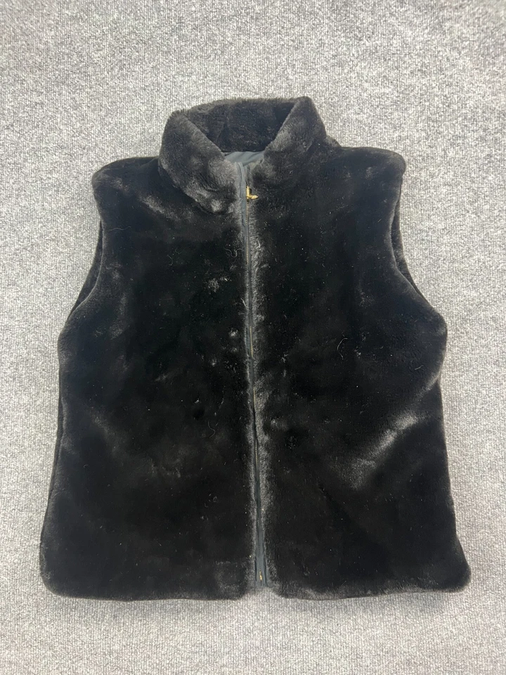 Obermeyer Signature Reversible Vest Women's M Black Fur Lined Pockets Thermolite - Image 1 of 4