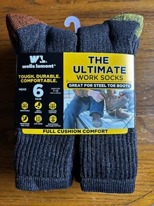 Wells Lamont ultimative Arbeitssocken für Herren, für Stahlkappe Stiefel, 6 Pr. Gr. 7-12 Neu! - Bild 1 von 8