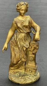 19. Jahrhundert Französisches Reich Ormolu vergoldete Bronze Figur Skulptur einer Göttin. - Bild 1 von 15