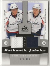 2011-12 SP Game Used Authentic Fabrics Dual #AF2SO Semin Ovechkin 075/100