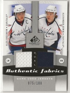 2011-12 SP Game Used Authentic Fabrics Dual #AF2SO Semin Ovechkin 075/100