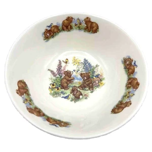 Royal Kent Único Hueso China Niños 6" Cuenco: Osos, Conejo; Staffordshire - Imagen 1 de 4