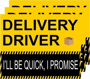 Auslieferung Fahrer Auto Magnet Schilder Ich werde schnell sein, ich verspreche 3er Pack 8 x 10 Zoll... - Bild 1 von 2