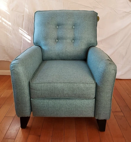 New Club Chairs pair, Perfect Condition, Teal & Gray Heather, Orig $1500 Cover