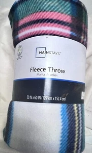 Seasonal Winter Multicolor Plaid Blanket Lightweight Soft Fleece Throw 50" x 60" - Picture 1 of 2