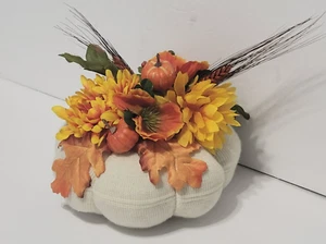 Tessuto panna zucca arancione autunno composizioni floreali decorazione centrotavola casa - Foto 1 di 6