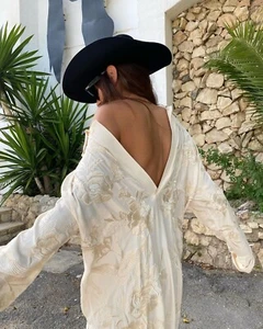 VESTIDO ZARA MACRAMÉ CON BORDADO EDICIÓN LIMITADA BEIGE TALLA M-L 7521/272 - Imagen 1 de 11
