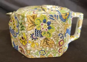 Rare Antique G.M Creyke & Sons PAISLEY CHINZ Art Deco Teapot w/ Metal Spout - Picture 1 of 8