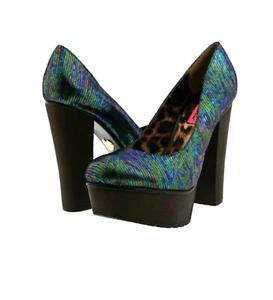 betsey johnson Metallic PLATFORM PUMPS SZ.7.5 - Picture 1 of 8