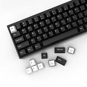 WOB Keycaps 168 Teclas Doble Disparo PBT Personalizado Juego Minimalista Blanco sobre Bl... - Imagen 1 de 6