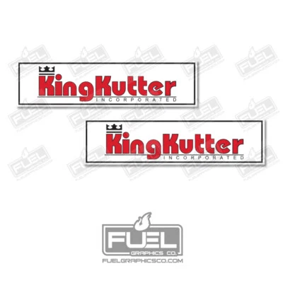 Paquete de 2 calcomanías de vinilo premium King Kutter - labranza, esparcidor, cuchilla, cortador giratorio Foto 1 de 2