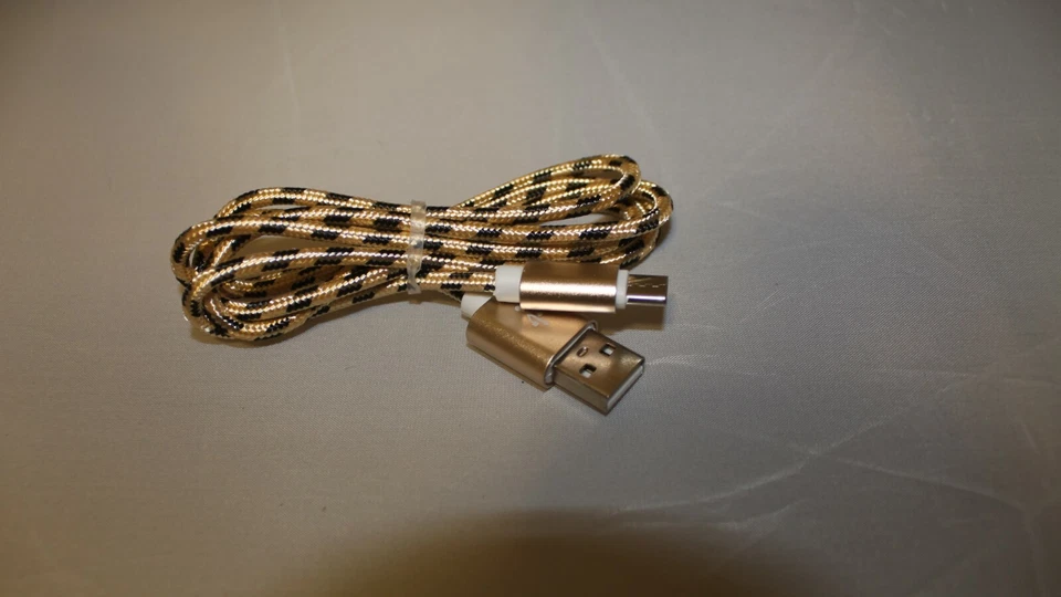 USB C Cable Braided Gold 1m - Image 1 of 1