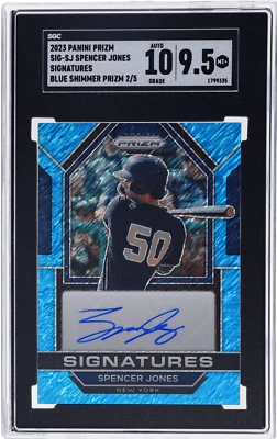 2023 Panini Prizm Spencer Jones Auto Blue Shimmer Prizm #45 /5 SGC 9.5/10 - Image 1 of 2