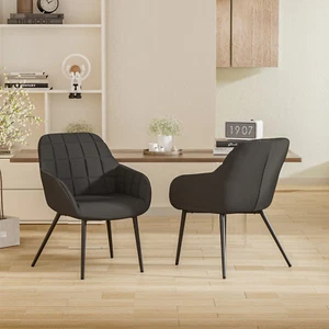 Kitchen Armchairs Dining Chairs Set of 2 Modern Upholstered Leisure - Picture 1 of 24