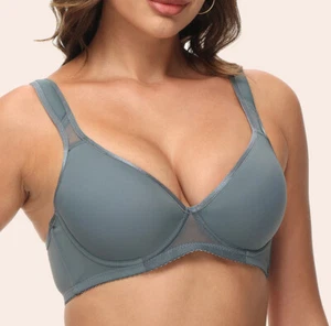 Sexy Plus Size Bra Womens Plunge Push up Padded Lingerie Moulded Bra 34-40 ABCD - Picture 1 of 20