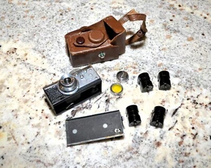 Vintage Steky Mini Spy Camera 16mm Model III Leather Case 1:3.5 F-25mm Lens - Imagen 1 de 11
