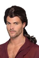 Mens Fancy Halloween Dress Party Marauder Pirate Wig Brown One Size