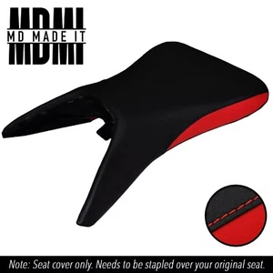 FITS TRIUMPH DAYTONA 600 650 03-06 CUSTOM FRONT VINYL SEAT COVER DSG2 BLACK RED - Picture 1 of 5