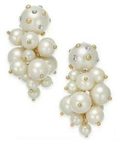 Kate Spade - Perle Perle - Orecchini a grappolo - Crema/Multi - Nuovi con etichette - $78 C96 - Foto 1 di 7