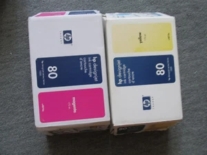 2 HP Tintenpatrone HP 80 Farben yellow,magenta, MDH abgelaufen 175ml - Bild 1 von 2