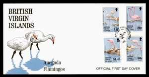 DR WHO 1995 BRITISH VIRGIN ISLANDS FDC FLAMINGO BIRD CACHET COMBO $1.45 M48365 - Picture 1 of 2