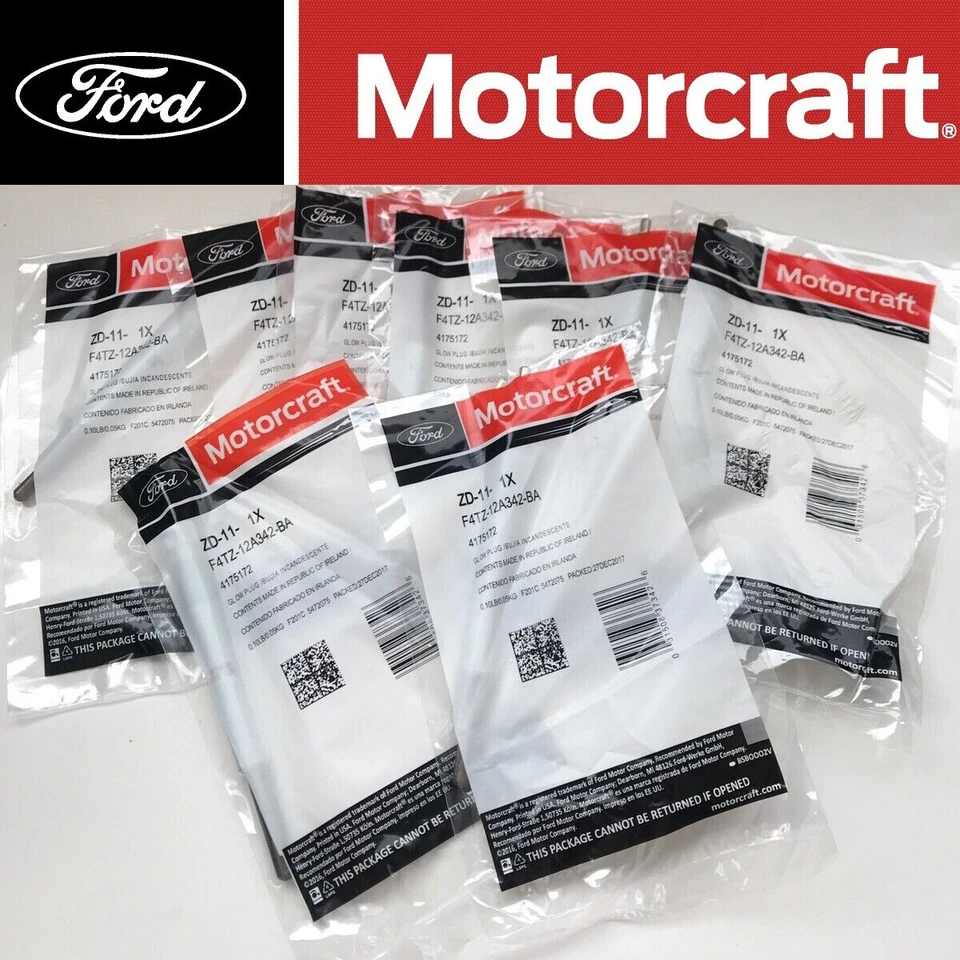 8PCS OEM ZD-11 /ZD-11-B2/ZD-30 Genuine Motorcraft Glow Plugs F4TZ-12A342-BA - Image 1 of 4