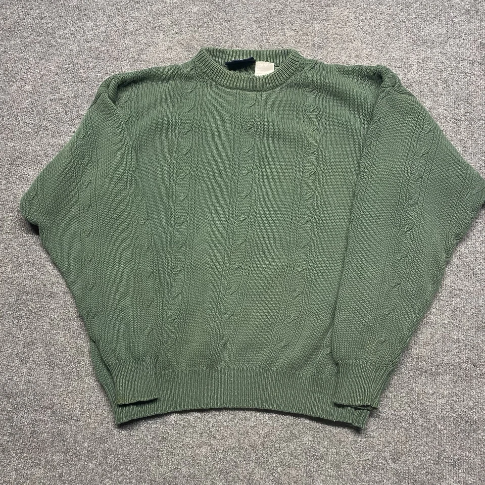 Suéter pesado robusto verde puritano vintage anos 80/90 serve para leitura média - Imagem 1 de 4