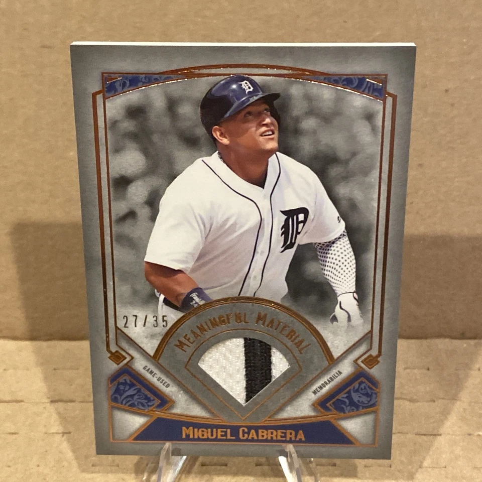 2017 Topps Museum Miguel Cabrera Meaningful Material Relic Patch # MR-MCB 27/35 - Image 1 of 4