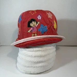 Dora The Explorer Red Purple Embroidered Bucket Hat Toddler Nick Jr 2004 Y2K - Picture 1 of 9