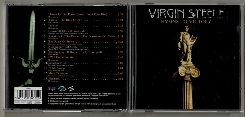 VIRGIN STEELE - HYMNS TO VICTORY -  (CD von 2001 ) - Bild 1 von 2