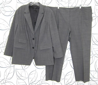 Traje Pantalón TALBOTS MUJER Gris Mezcla Lana Talla 22W Foto 1 de 4