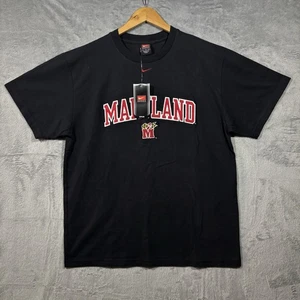 Vintage Nike Maryland UMD Shirt Men Large Black Center Swoosh New NOS Y2k Terps - Bild 1 von 11
